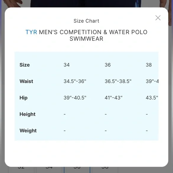 Never used. TYR competitive swim jammer. Size 32 - Picture 4 of 9